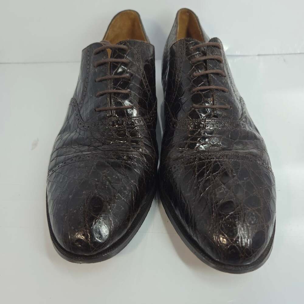 Cole Haan Oxford Shoes Size 13 M Brown Crocodile Leather